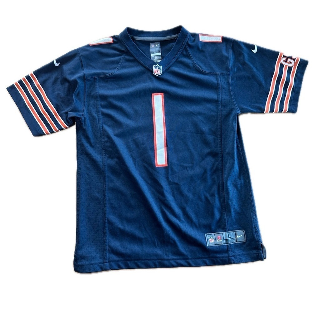 Nike CHICAGO BEARS Justin Fields NFL Football Blue Jersey YOUTH Large